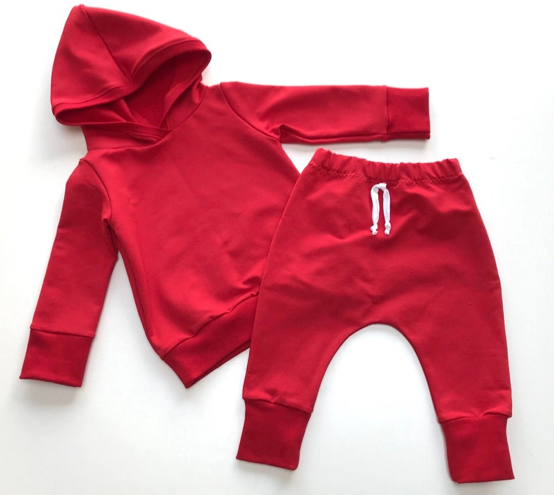 Kids Hoodies Toddler Red Hoodie Solid Hoodies kids Baby Etsy