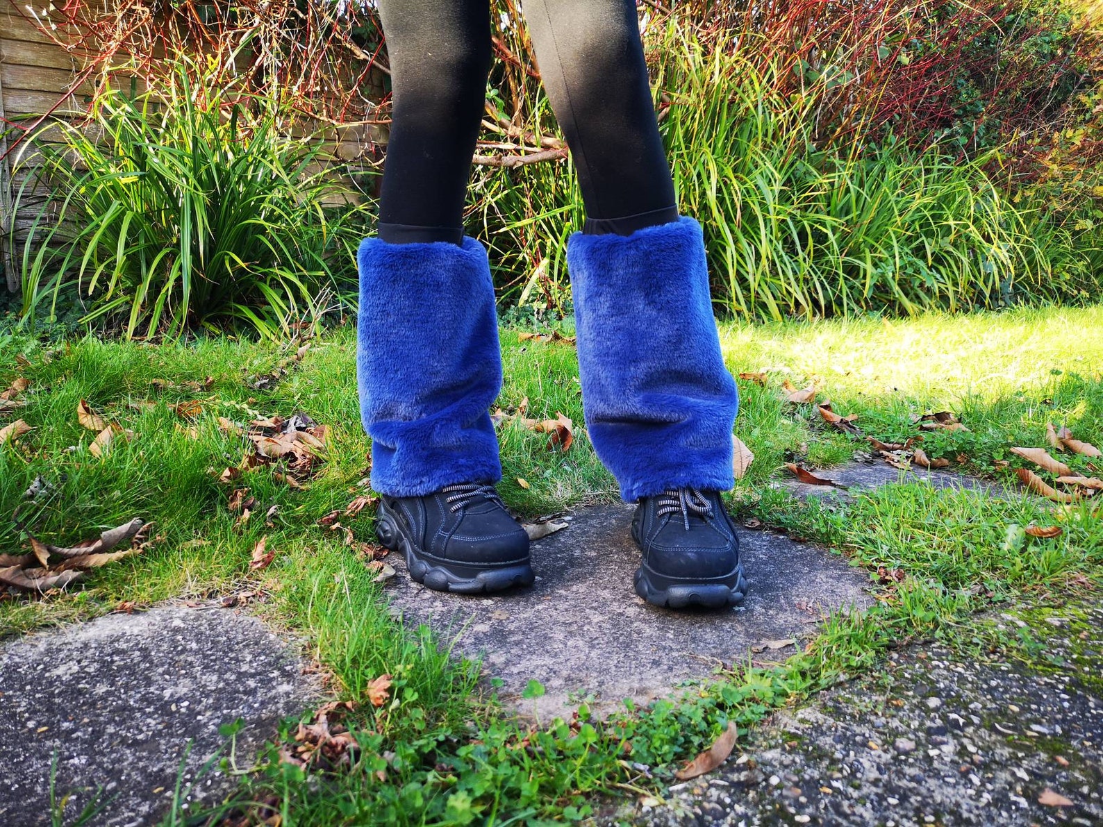 Blue leg warmers faux fur leg warmers fluffy leg warmers Etsy