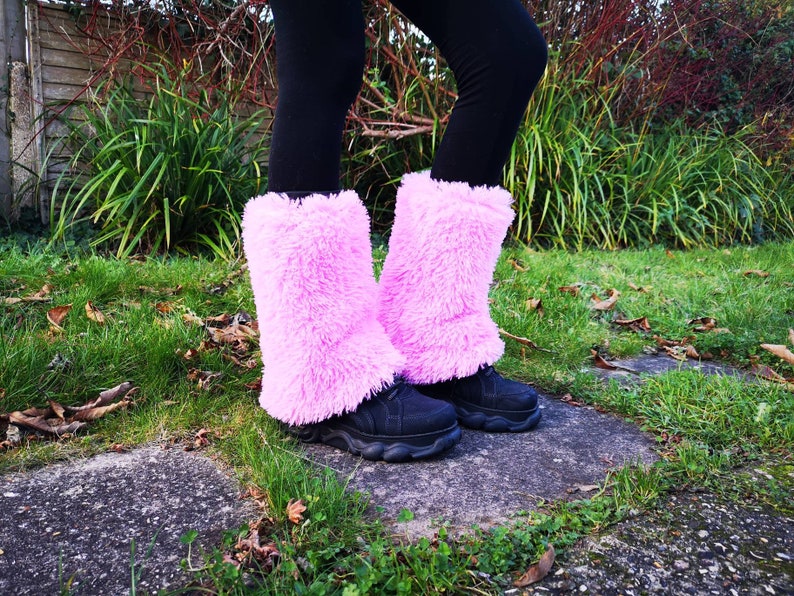 Fluffy leg warmers furry leg warmers rave fluffies winter Etsy
