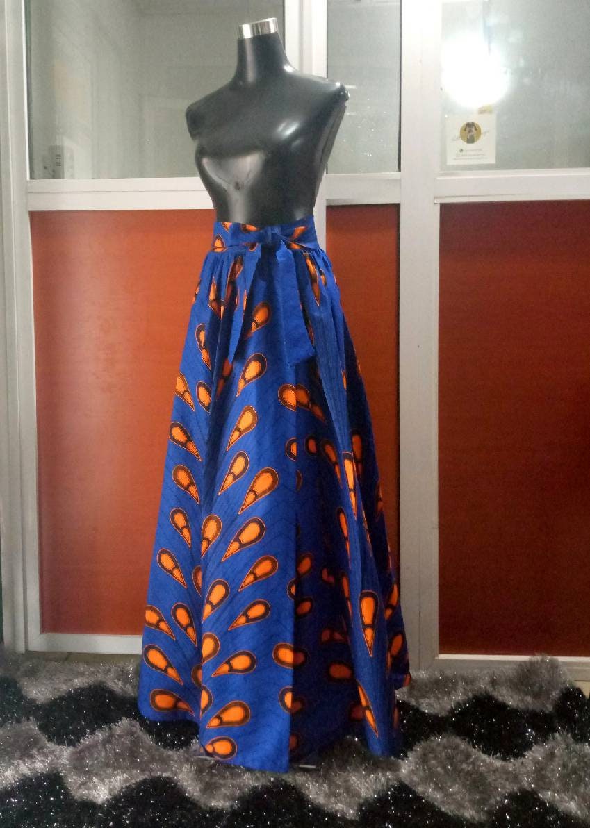 Wrap Style Ankara Skirt African Print Skirt Maxi Skirt High Etsy