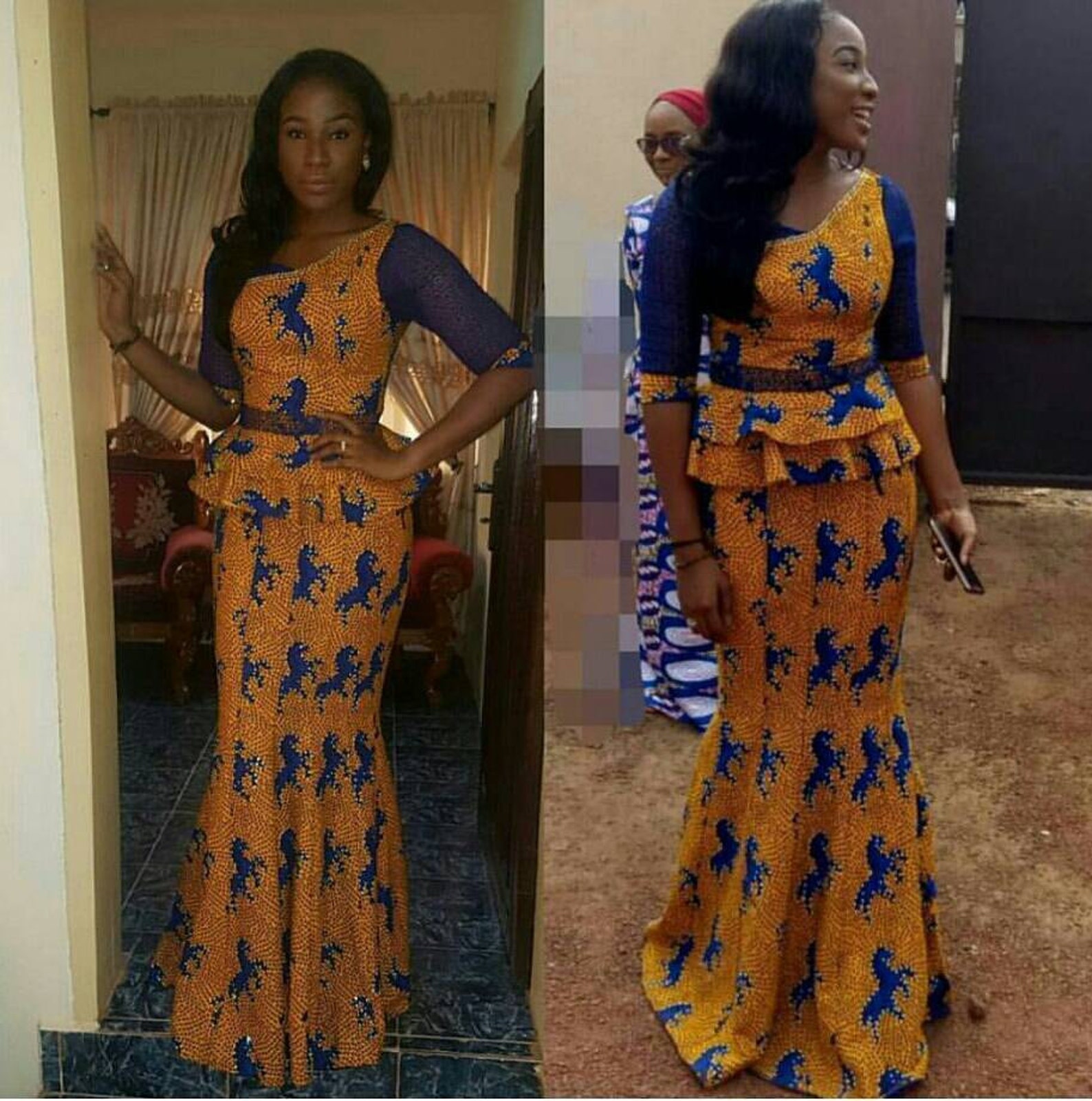 African Ankara Print Dress Ankara Dress Dinner Dress Long Etsy