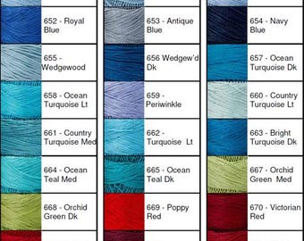 Lizbeth Thread by Color 649 to 673