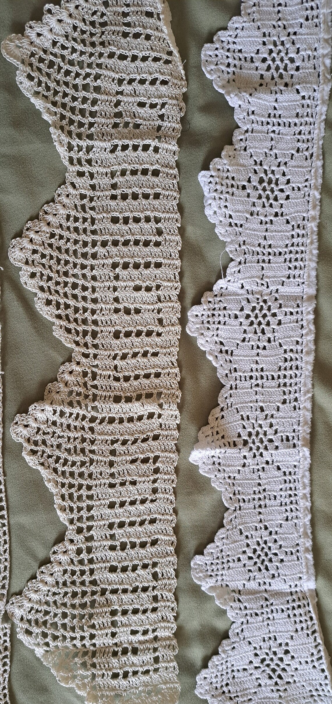 Lot Handmade White / Cream / Natural Filet Crochet W Toothed Edge - Etsy