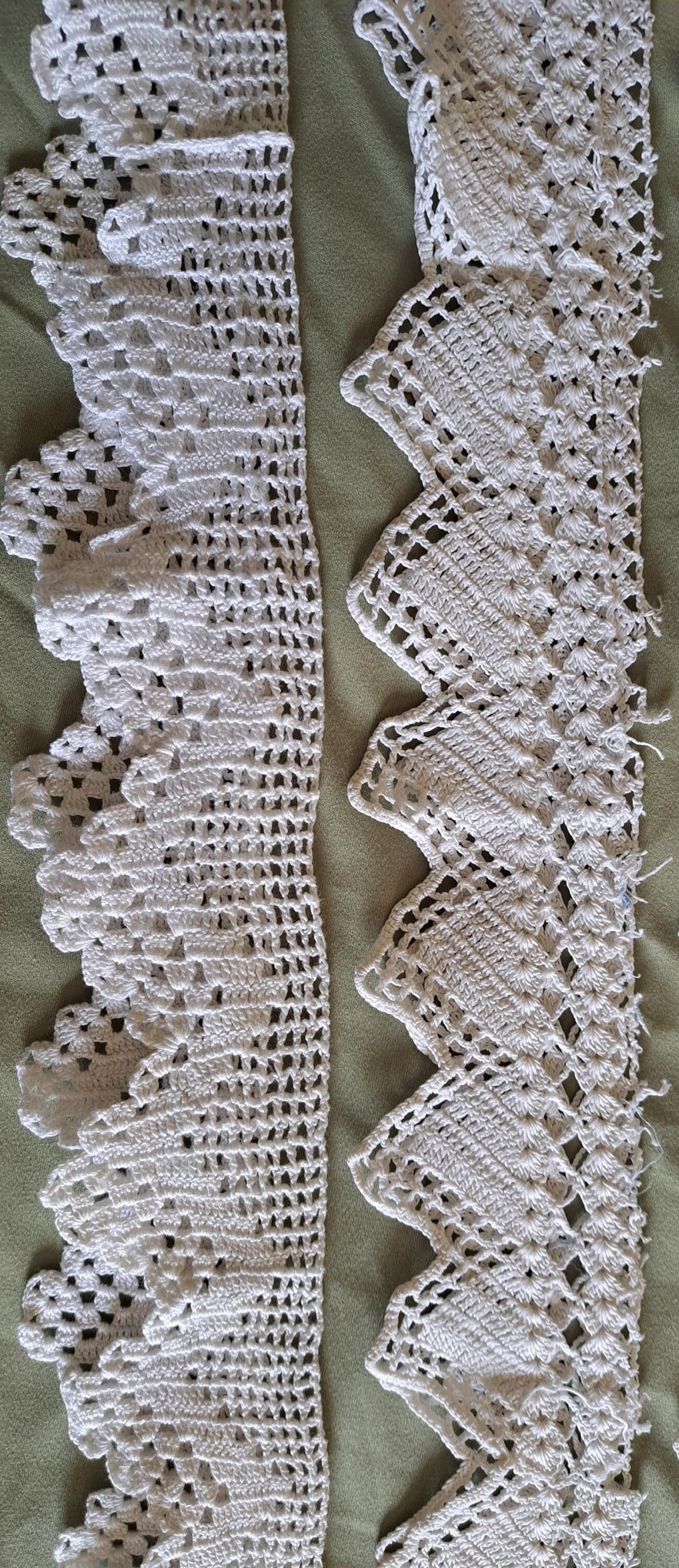 Lot Handmade White / Cream / Natural Filet Crochet W Toothed Edge - Etsy