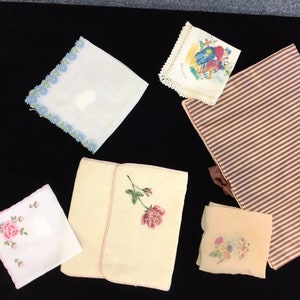 Vintage Handkerchiefs and Hanky/Lingerie Holders