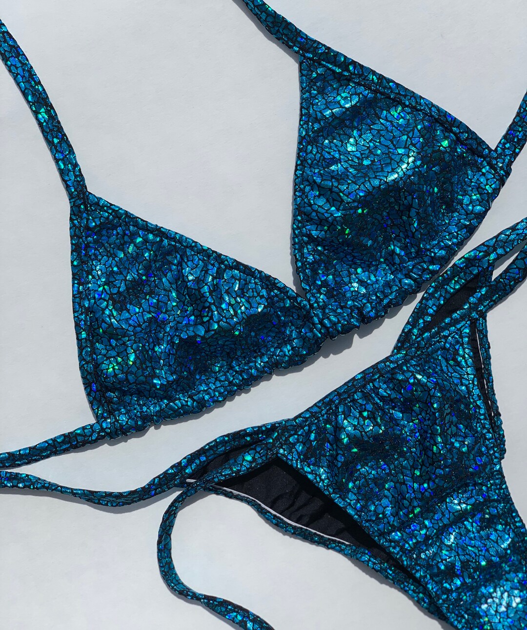 New Posing Suit Competition Bikini Blue Black Adjustable - Etsy