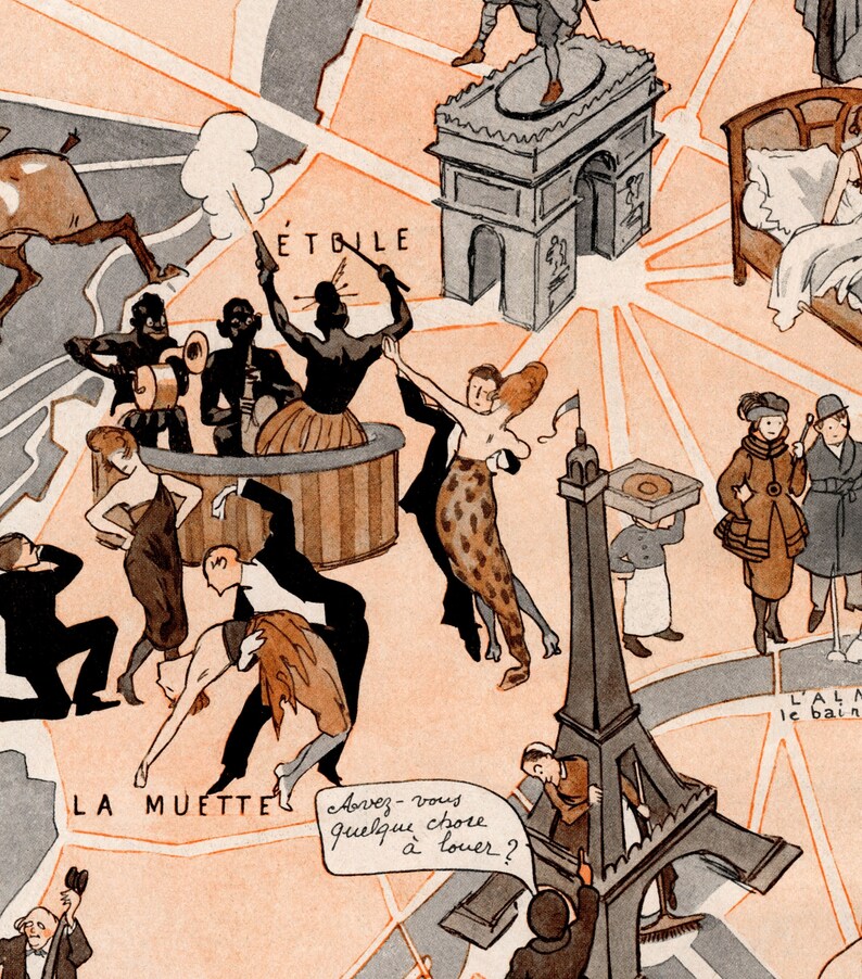 Paris in the Jazz Age 1920 Vintage Style Poster 1920's Etsy