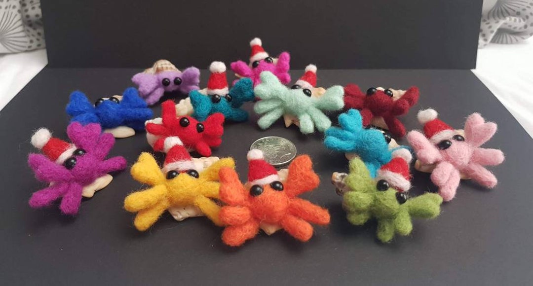 One Needle Felted Hermit Crab in Real Shell Etsy