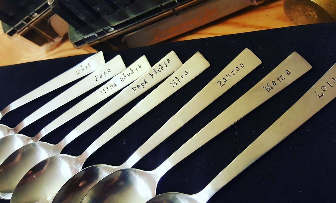 Hand Stamped Coffee Spoon Etsy UK