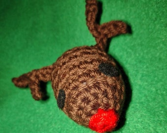 Reindeer Silly Brown Cotton Yarn Crochet Shaky Rattle Shaky Fun Stashing Ferret Toy Enrichment Play