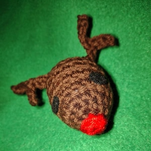 Reindeer Silly Brown Cotton Yarn Crochet Shaky Rattle Shaky Fun Stashing Ferret Toy Enrichment Play image 1