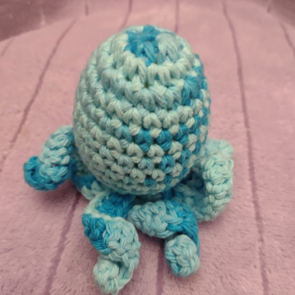 Octopi Curly Leg Crochet Jellyfish or Squid Shaky Rattle OR Jingle Stash Ferret Pet Toy (Various Colors\Single Toy)