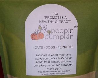 4 oz Poopin Pumpkin Pet Ferret/Dog/Cat Gastric Digestive Health Powder for Shedding/Grooming