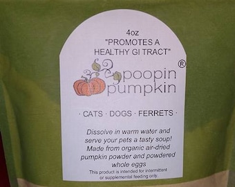 4 oz Poopin Pumpkin Pet Ferret/Dog/Cat Gastric Digestive Health Powder