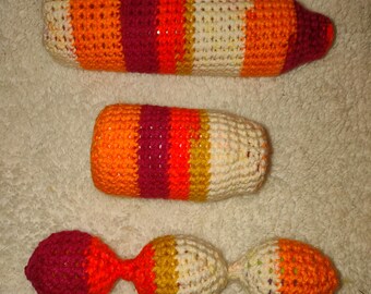 3 Piece Crochet Pet Ferret Bulk Set#105