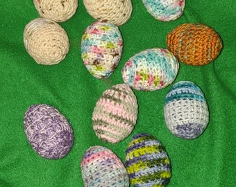 12 Piece Variety Crochet Shaky/Rattle/Stash Cotton Yarn Ferret or Pet Toys Eggs Play Bulk Set#12