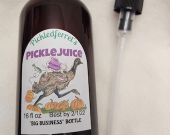 16 oz Amber Bottle With Pump~Pickle Juice Treat Oil for Your BIG Ferret Business! 480ml - 320 servings Training Aid Supplement