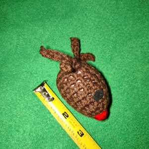 Reindeer Silly Brown Cotton Yarn Crochet Shaky Rattle Shaky Fun Stashing Ferret Toy Enrichment Play image 5