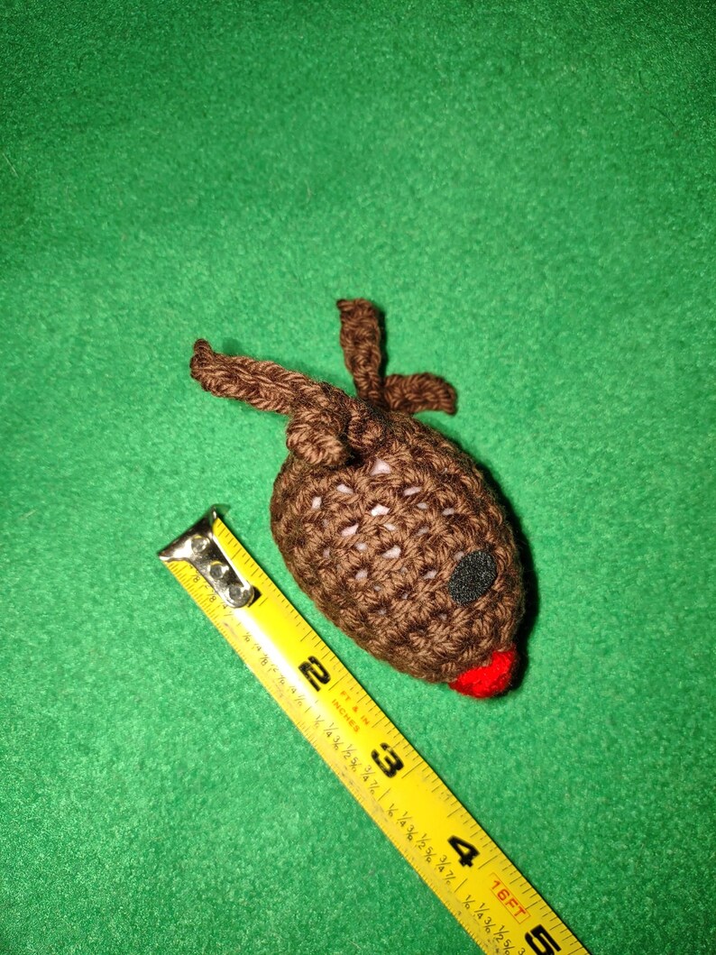 Reindeer Silly Brown Cotton Yarn Crochet Shaky Rattle Shaky Fun Stashing Ferret Toy Enrichment Play image 5