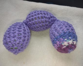 Train Chain Toy 3-Crochet Purple White Burgundy Shaky Rattle Egg Pet Ferret Fun Toy #5