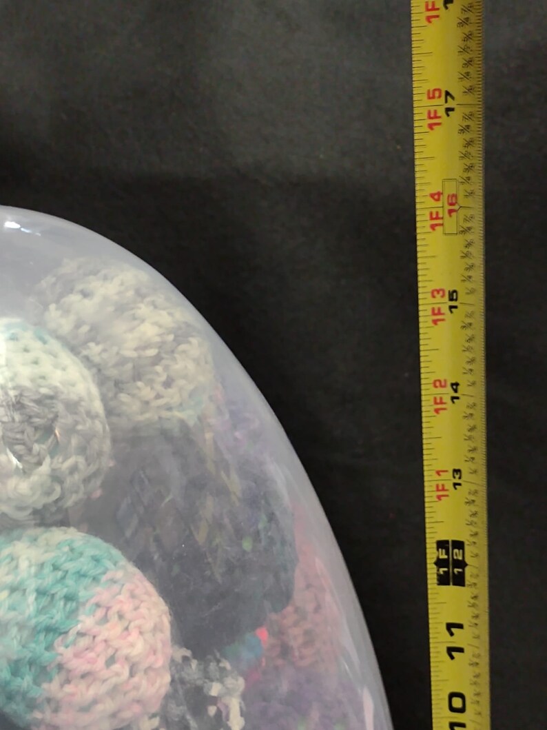 Easter Egg Giant Clear Filled with Monster Amount of Crochet Rattle Jingle Shaky Stash Ferret Toys Enrichment Play image 2