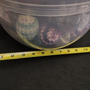 Easter Egg Giant Clear Filled with Monster Amount of Crochet Rattle Jingle Shaky Stash Ferret Toys Enrichment Play image 3