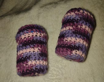 Pair of Roller Barrel Rattle Crocheted Ferret Pet Toys #23