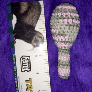 Turkey Leg Super Cute Tightly Crocheted Drumstick Ferret Pet Toy with Rattle Pink Gray imagem 7