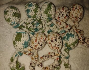 Cotton Crochet Rattle Eggs Nine Toy Octopi: Various Pet Play Set #25