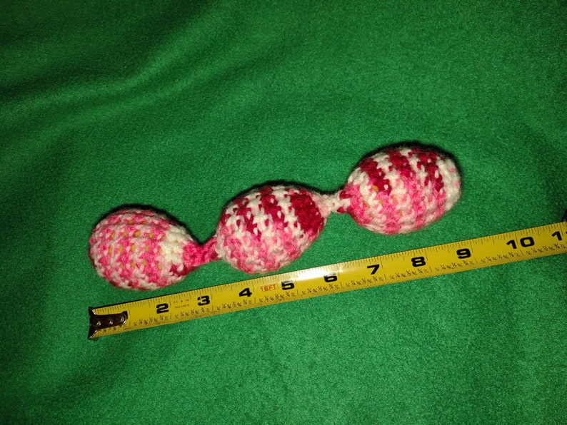 Train Chain Toy 3-Crochet Pink Red White Color Shaky Rattle Egg Pet Ferret Stashing Hauling Fun Toy image 2