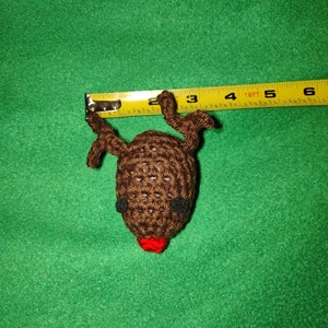 Reindeer Silly Brown Cotton Yarn Crochet Shaky Rattle Shaky Fun Stashing Ferret Toy Enrichment Play image 4