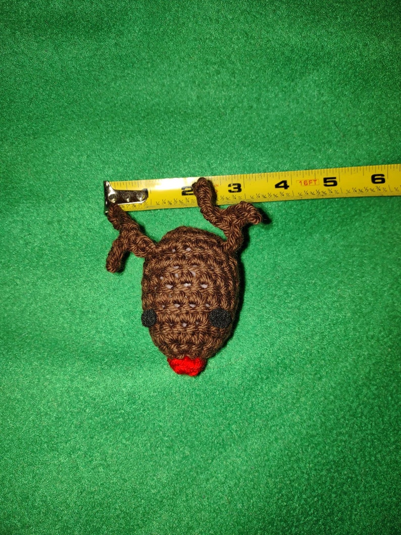 Reindeer Silly Brown Cotton Yarn Crochet Shaky Rattle Shaky Fun Stashing Ferret Toy Enrichment Play image 4