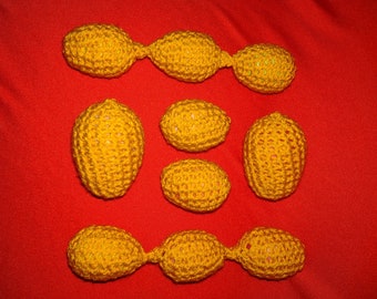 6 Piece Golden Eggs Crochet Shaky/Rattle/Stash Ferret or Pet Toys Eggs Play Bulk Set#04