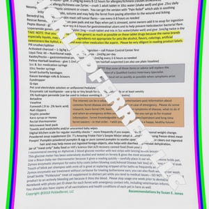 May include: A close-up of a printed sheet of paper with a list of medical supplies and emergency care instructions for ferrets. The title of the document is "Ferret Medical & Emergency Kit".