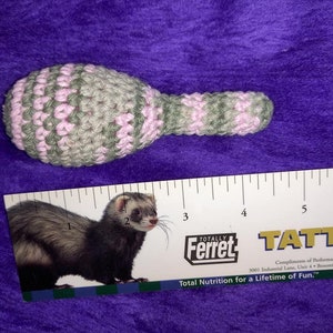 Turkey Leg Super Cute Tightly Crocheted Drumstick Ferret Pet Toy with Rattle Pink Gray imagem 1