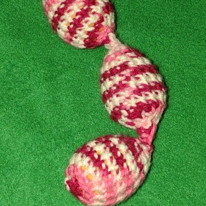 Train Chain Toy 3-Crochet Pink Red White Color Shaky Rattle Egg Pet Ferret Stashing Hauling Fun Toy image 6