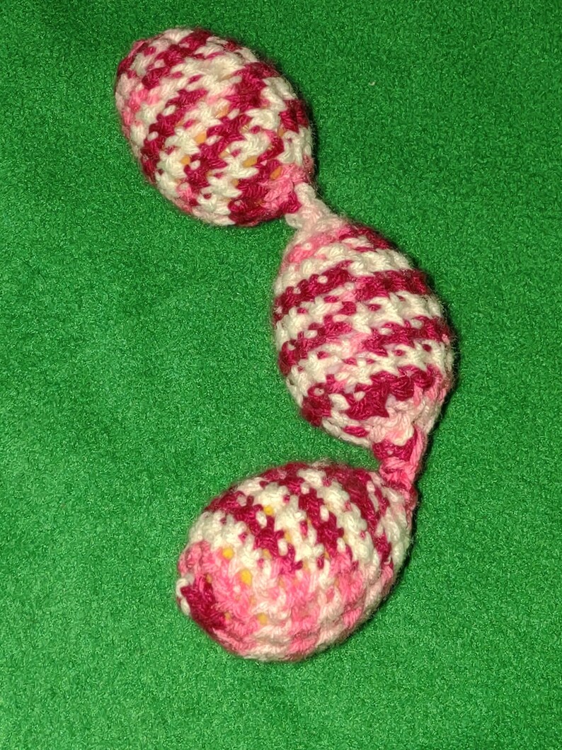 Train Chain Toy 3-Crochet Pink Red White Color Shaky Rattle Egg Pet Ferret Stashing Hauling Fun Toy image 6