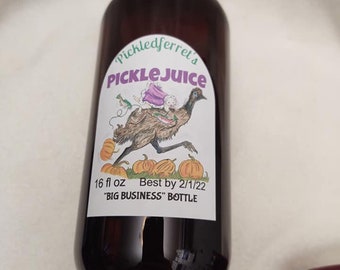 16 oz Amber Bottle~Pickle Juice Treat Oil for Your BIG Ferret Business! 480ml - 320 servings Training Aid Supplement *Without Pump