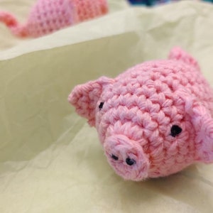 Jingle or Rattle PIGS! Super Cute Tightly Cotton Crocheted Pink Pig Ferret or Cat Pet Shaky/Rattle Jingle Toy