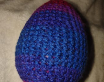 LARGE Crocheted Shaky Rattle 6 Inch Size Flat Bottom Egg Ferret or Pet Cat Toy #22