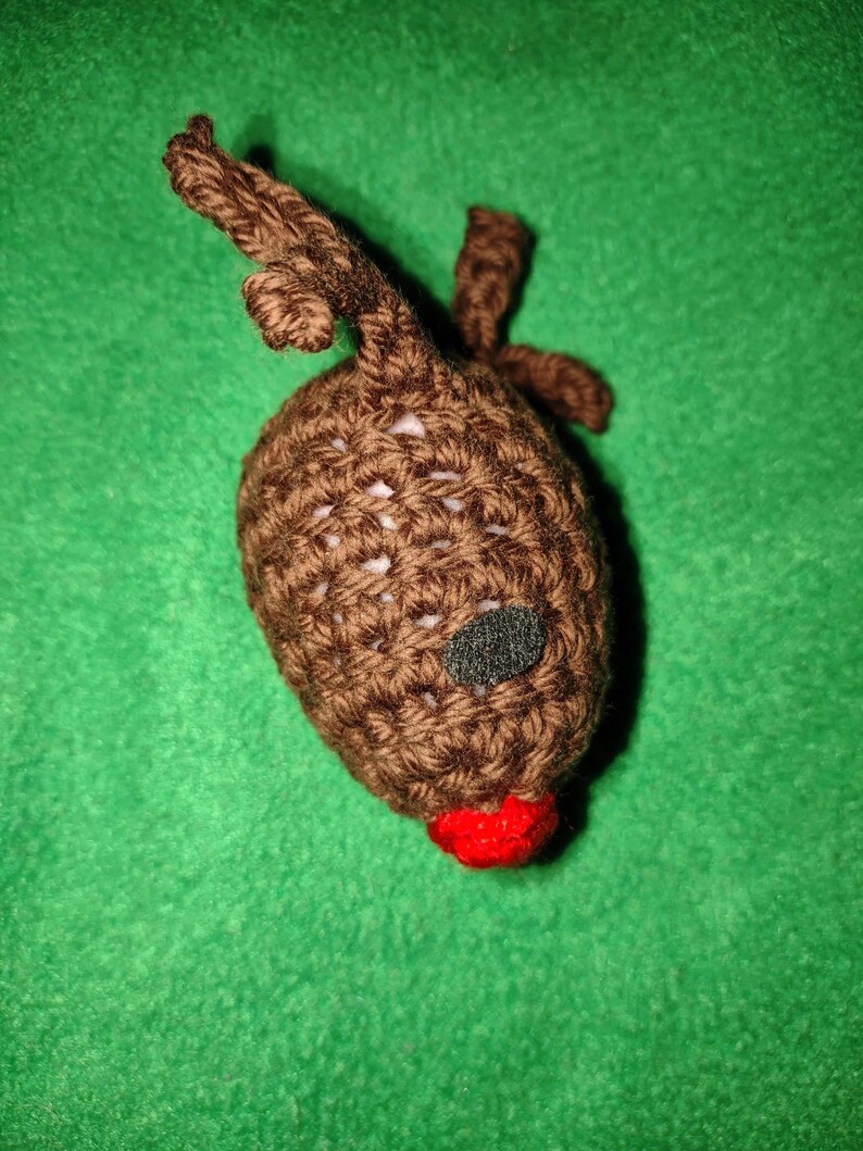 Reindeer Silly Brown Cotton Yarn Crochet Shaky Rattle Shaky Fun Stashing Ferret Toy Enrichment Play image 7