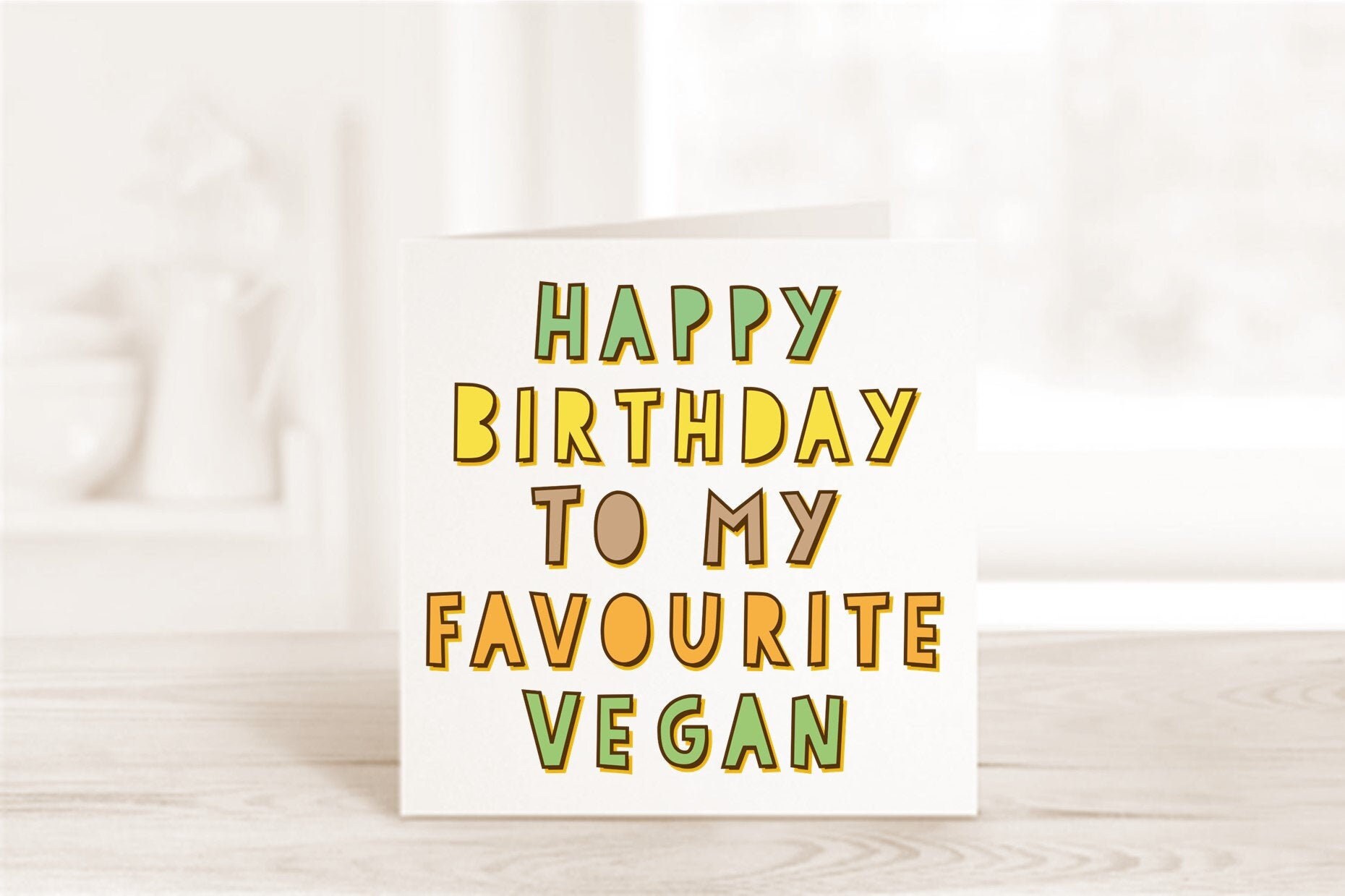 Happy Birthday To My Favourite Vegan Greetings Card Vegan Etsy