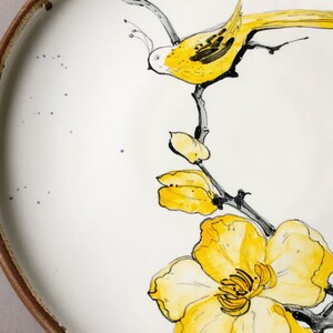 Sakura porcelain flower plate, cute pottery, housewarming gift, handpainted plate, snack dish, gift for women image 6
