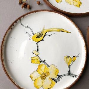 Sakura porcelain flower plate, cute pottery, housewarming gift, handpainted plate, snack dish, gift for women Sakura