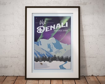 Denali | National Park Series | Instant Download | Travel Art | Retro Travel | Vintage Look | Digital Print