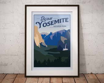 Yosemite | National Park Series | Instant Download | Travel Art | Retro Travel | Vintage Look | Digital Print