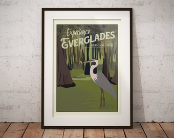 Everglades | National Park Series | Instant Download | Travel Art | Retro Travel | Vintage Look | Digital Print