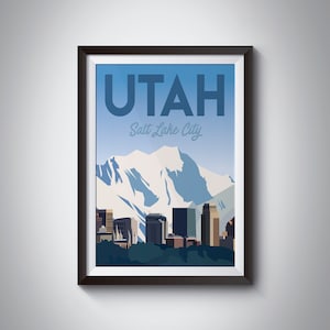 Salt Lake City | Utah | Travel Poster | Instant Download | Travel Art | Retro Travel | Vintage Look | Digital Print