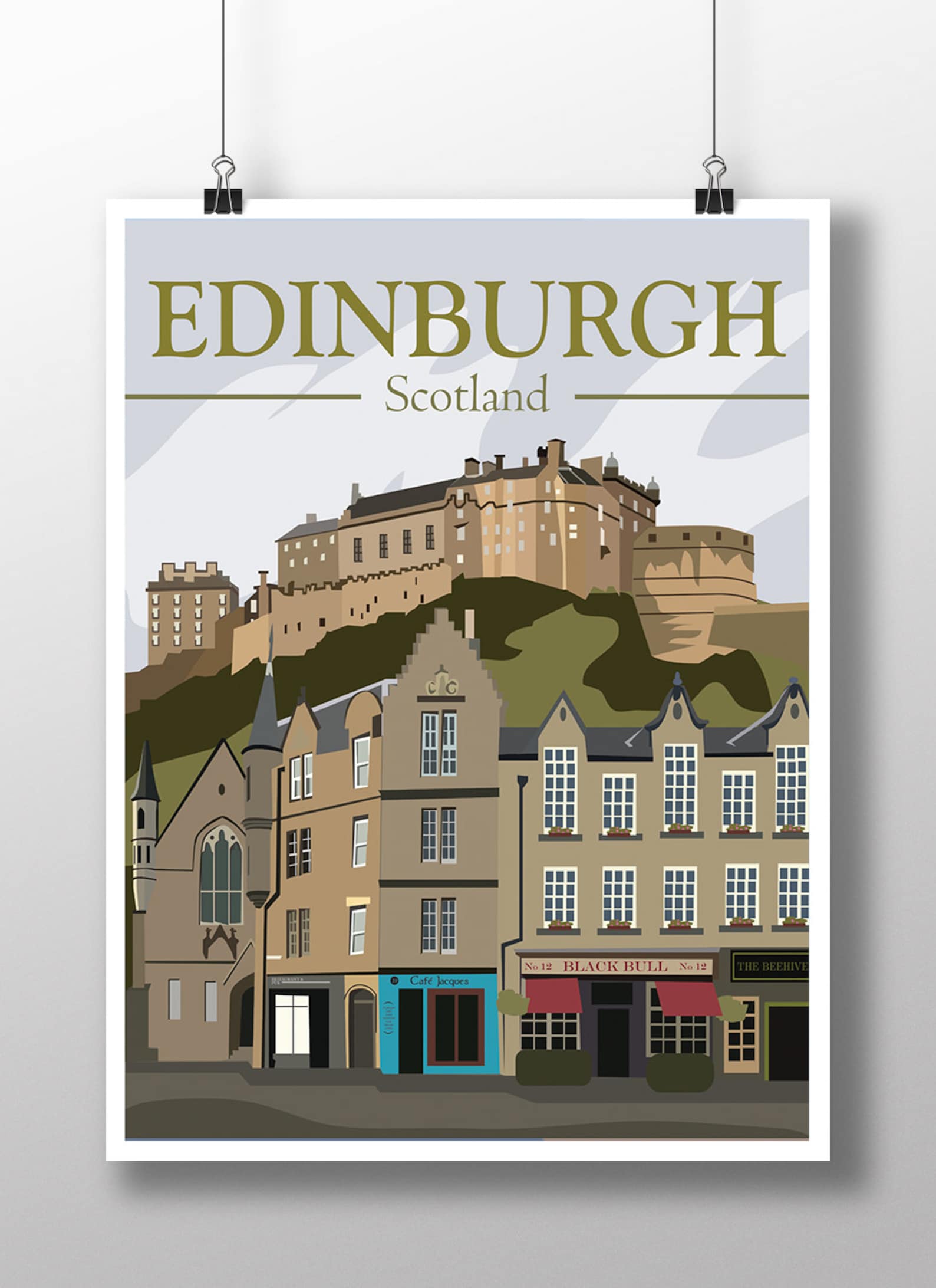 Edinburgh | Scotland | Travel Poster | Instant Download | Travel Art ...