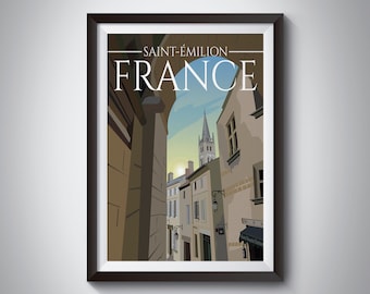 Saint-Émilion | France | Travel Poster | Instant Download | Travel Art | Retro Travel | Vintage Look | Digital Print